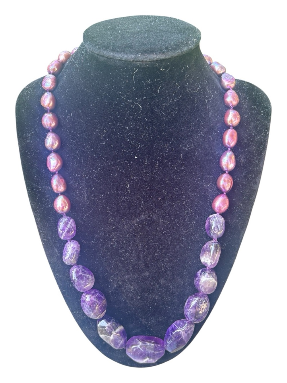 Coldwater Creek Purple pearl and amethyst Necklace 18” with 2” extender
